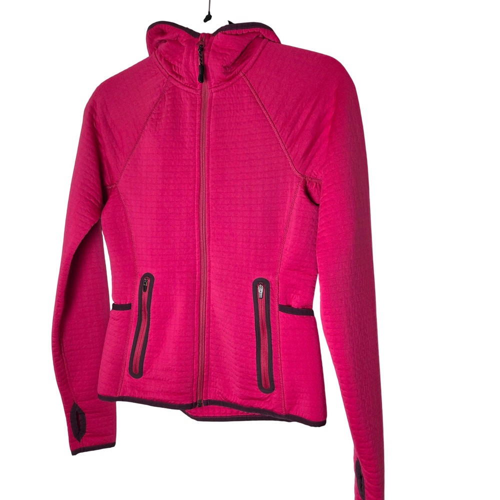 Title Nine Hot Pink Polartec Full Zip‎ Hooded Jacket Womens size XS